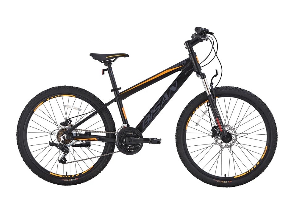 Bisan Cooper 24'' Jant Hidrolik Disk Fren 21V Dağ Bisikleti Renk: Açık Gri /Siyah-mavi yazı