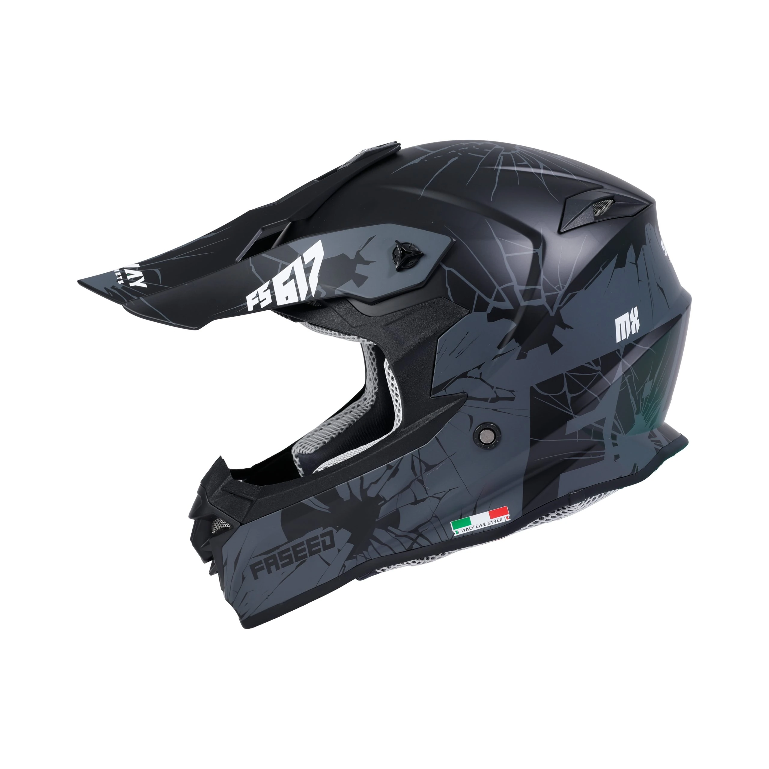 SWAY 617 MATT CRAK Black Grey Cross Kask