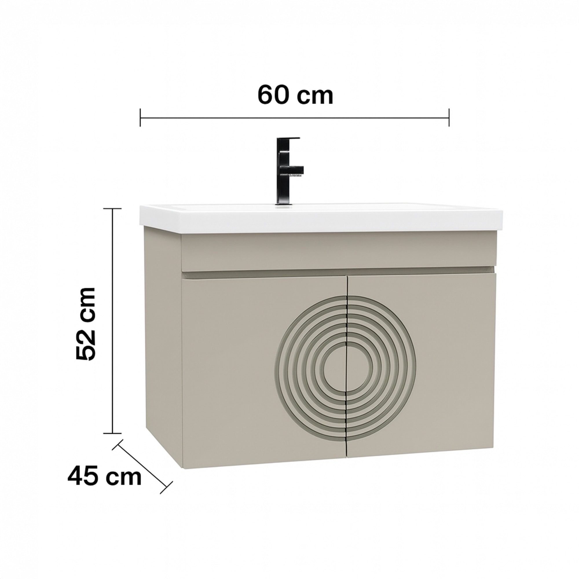 Ronde Lavabolu Banyo Dolabı 