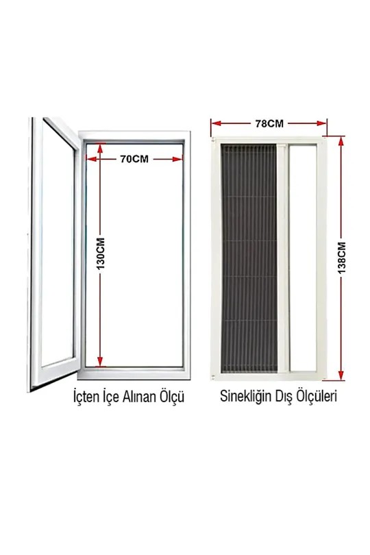 sürme sistem kapı sinekliği max 90x210 özel ölçülü 