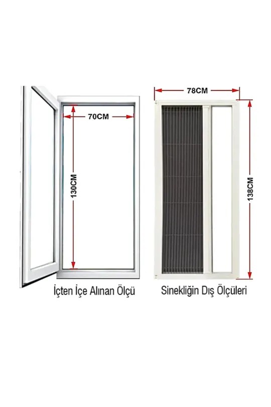DOUBLE sürme Pileli Pilise Pencere Beyaz Sineklik