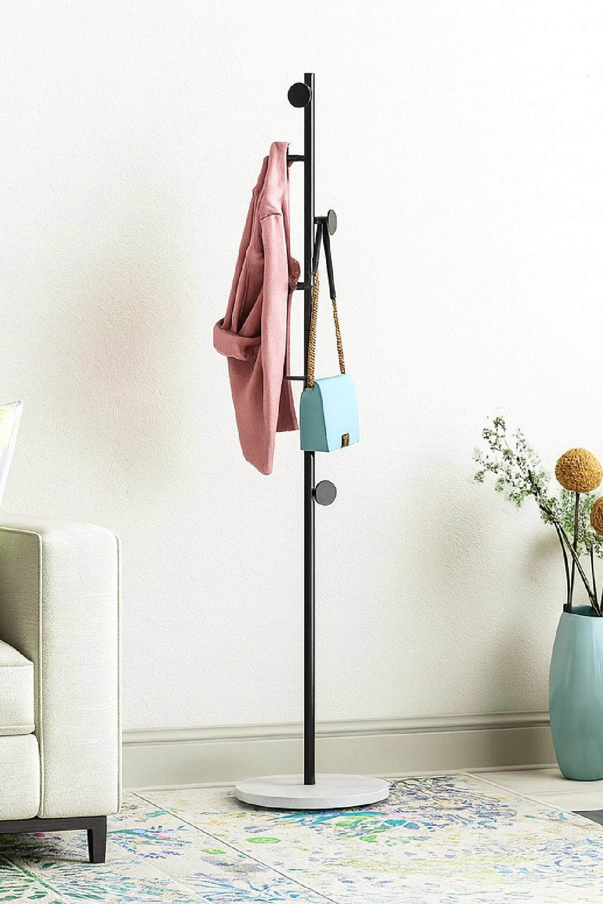 Metal Ayaklı Askılık Elbise Askısı Portmanto