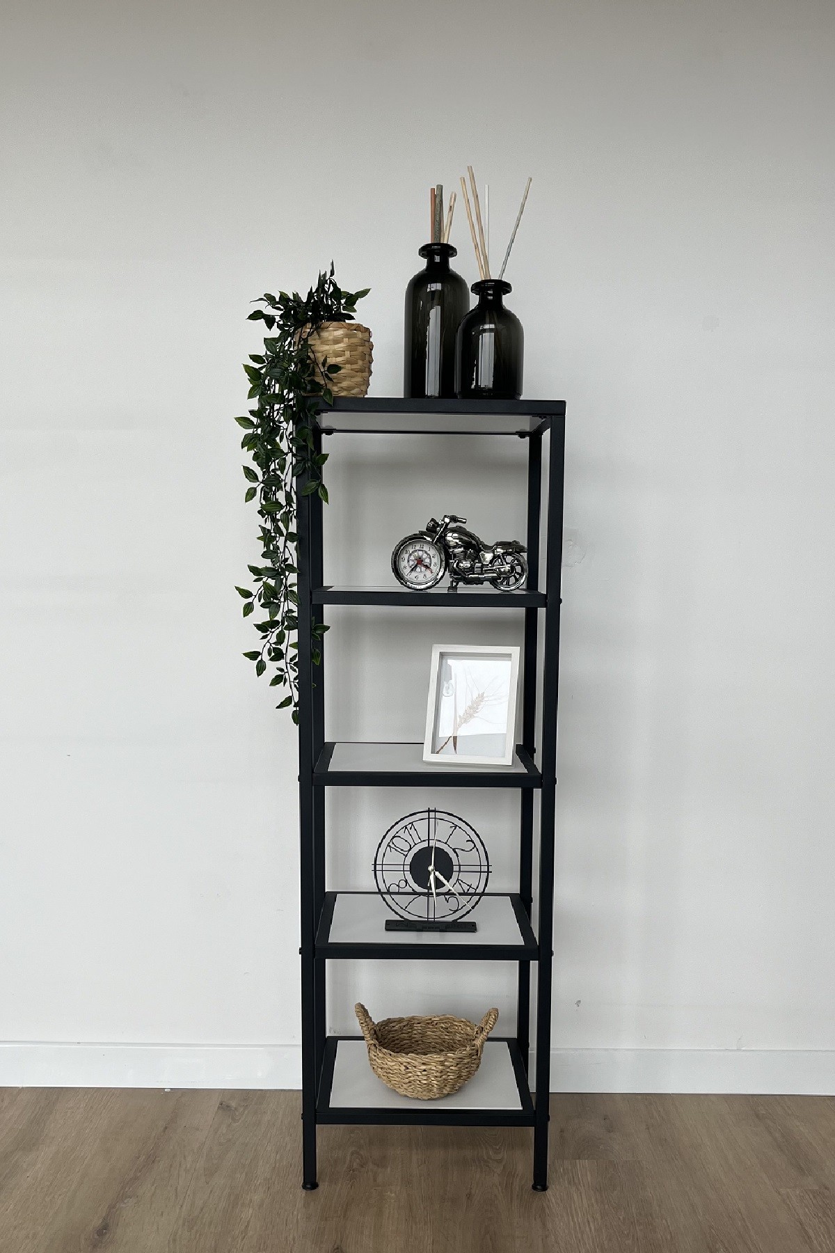5 Raflı Kitaplık Çok Amaçlı Aksesuar Rafı Metal Banyo Mutfak Rafı