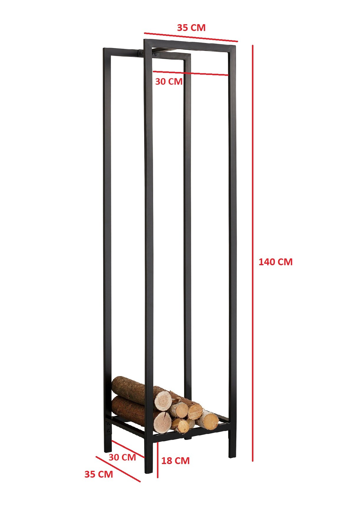 Minimalist Tasarım Metal Odunluk Şömine Yanı Odunluğu Odun Düzenleyici