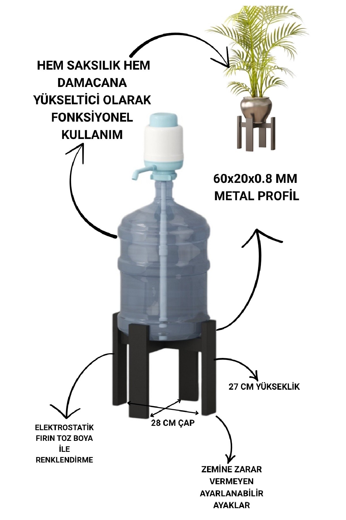 Metal Damacana Yükseltici Damacana Standı Damacana Altlığı Saksılık Saksı Standı Saksı Altlığı