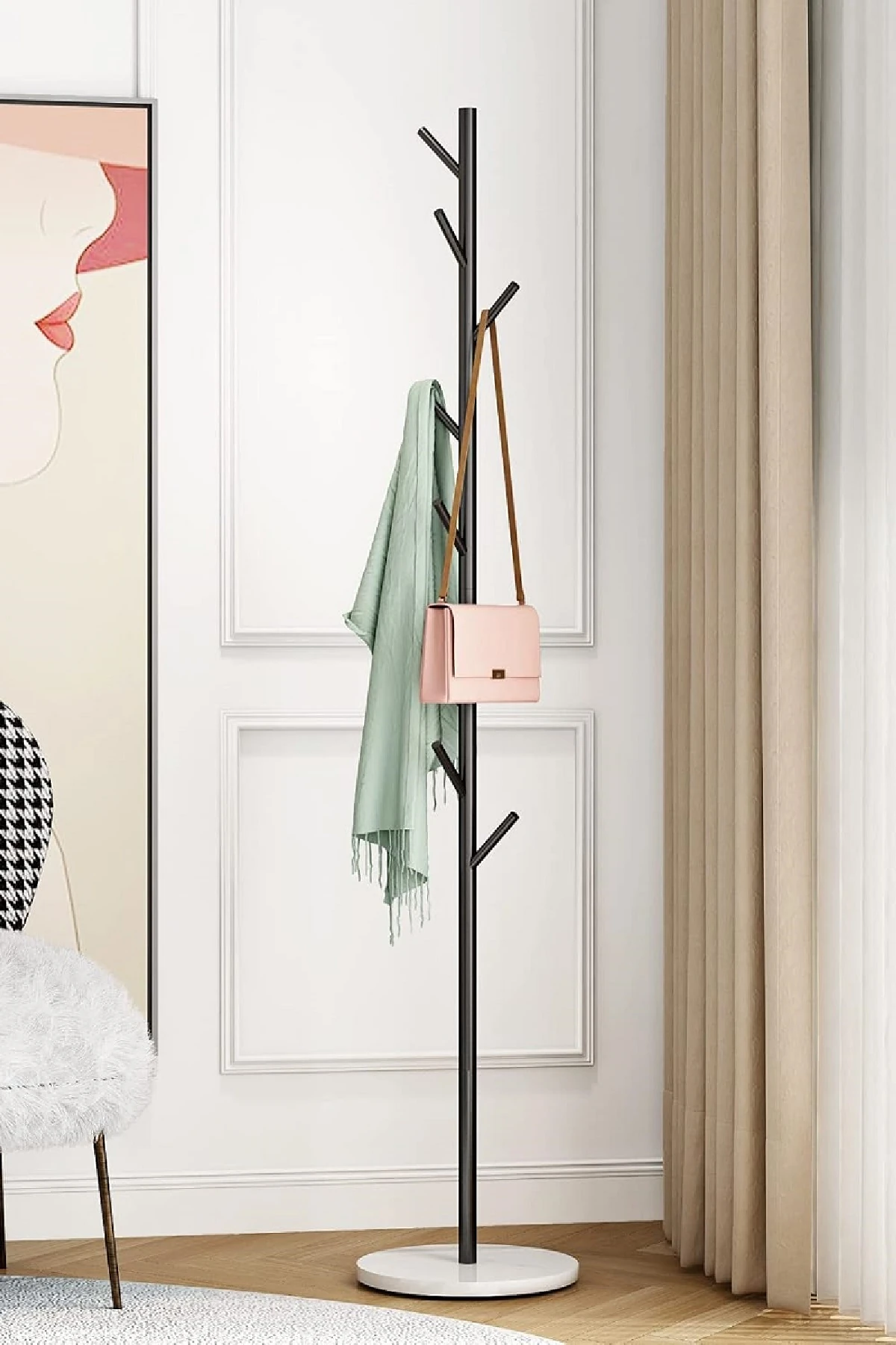 Metal Ayaklı Askılık Elbise Askısı Portmanto