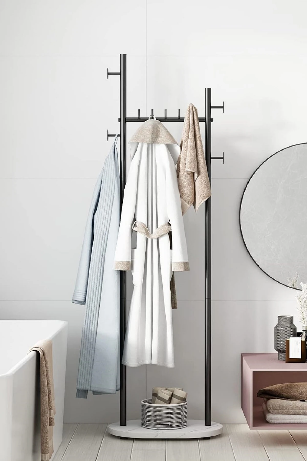 Metal Ayaklı Askılık Elbise Askısı Portmanto Konfeksiyon Elbise Askılığı