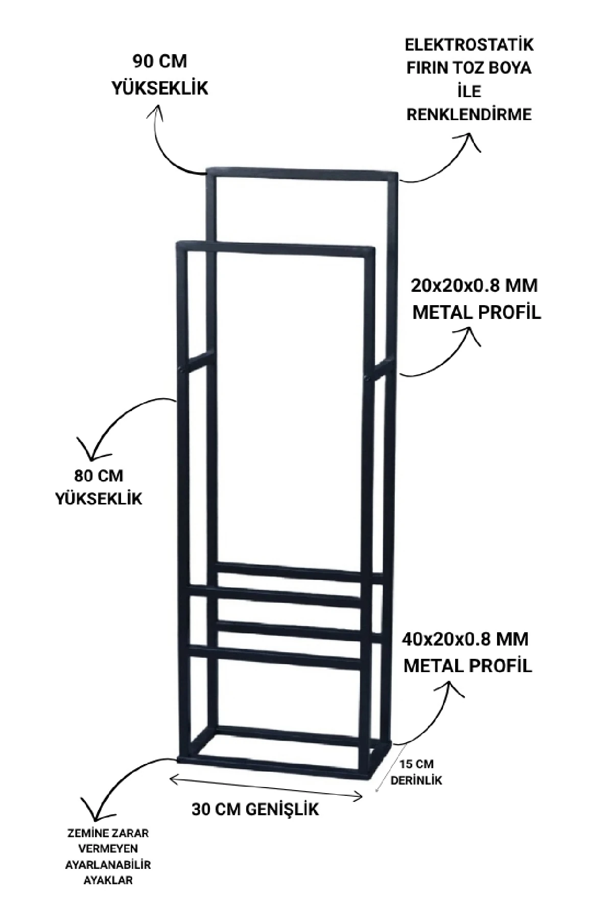 Metal Dilsiz Uşak Havluluk Banyo Düzenleyici
