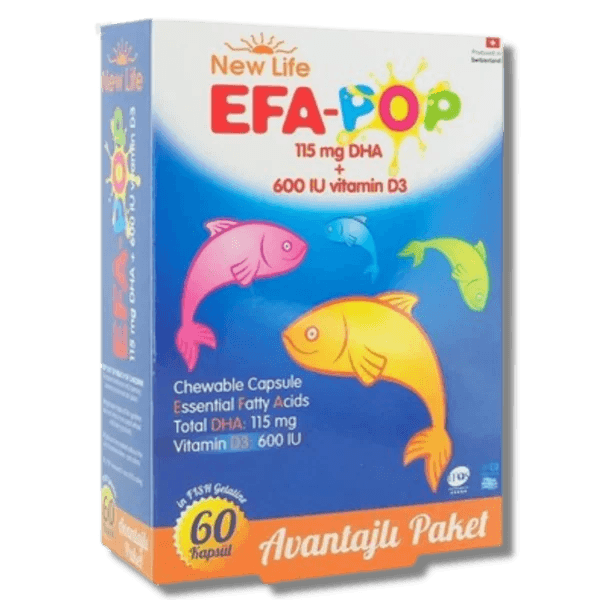 New Life EFA Pop Balık Yağı 30 / 60 Çiğnenebilir Kapsül