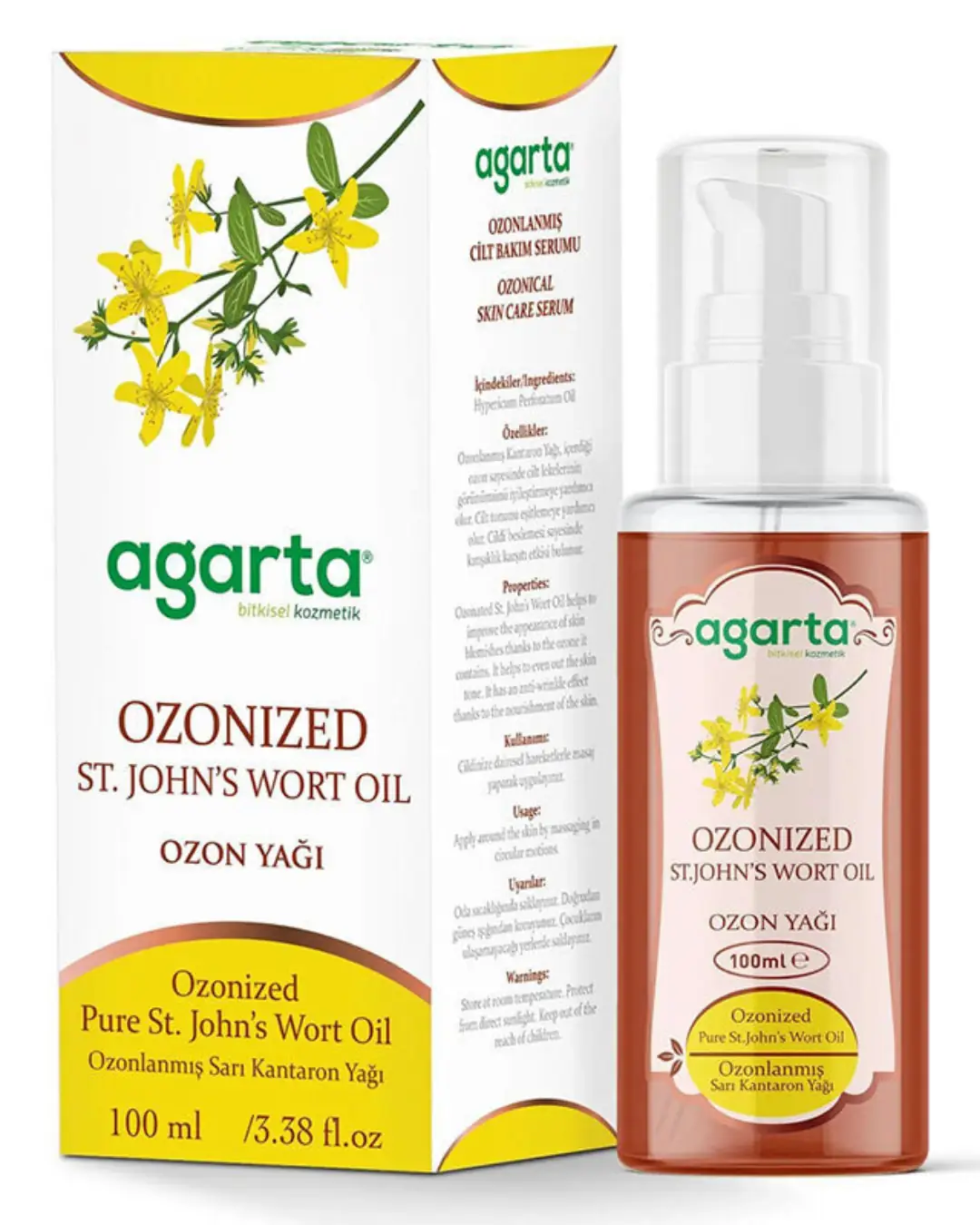 Agarta Ozonlanmış Saf Sarı Kantaron Yağı 100 ml