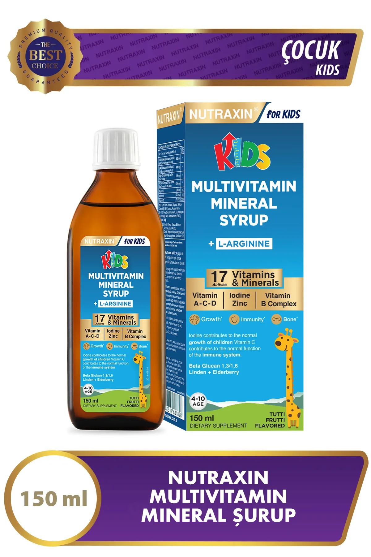 Nutraxin Kids Multivitamin Mineral Şurup 150 ml