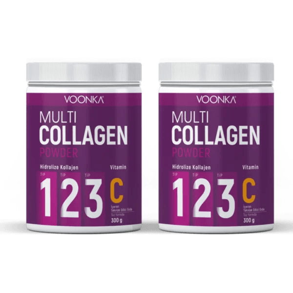 Voonka Multi Collagen Powder Vitamin C İçeren 2x300 gr Takviye Edici Gıda