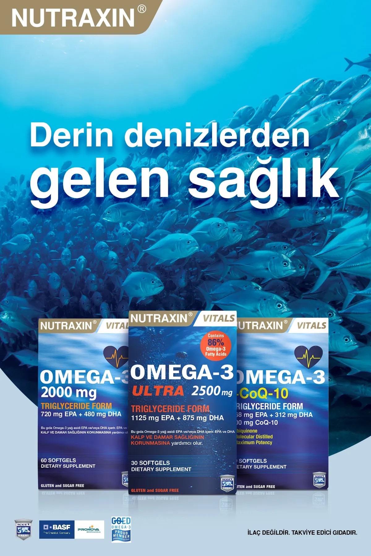 Nutraxin Omega 3 Balık Yağı 2000 mg 60 SoftGel