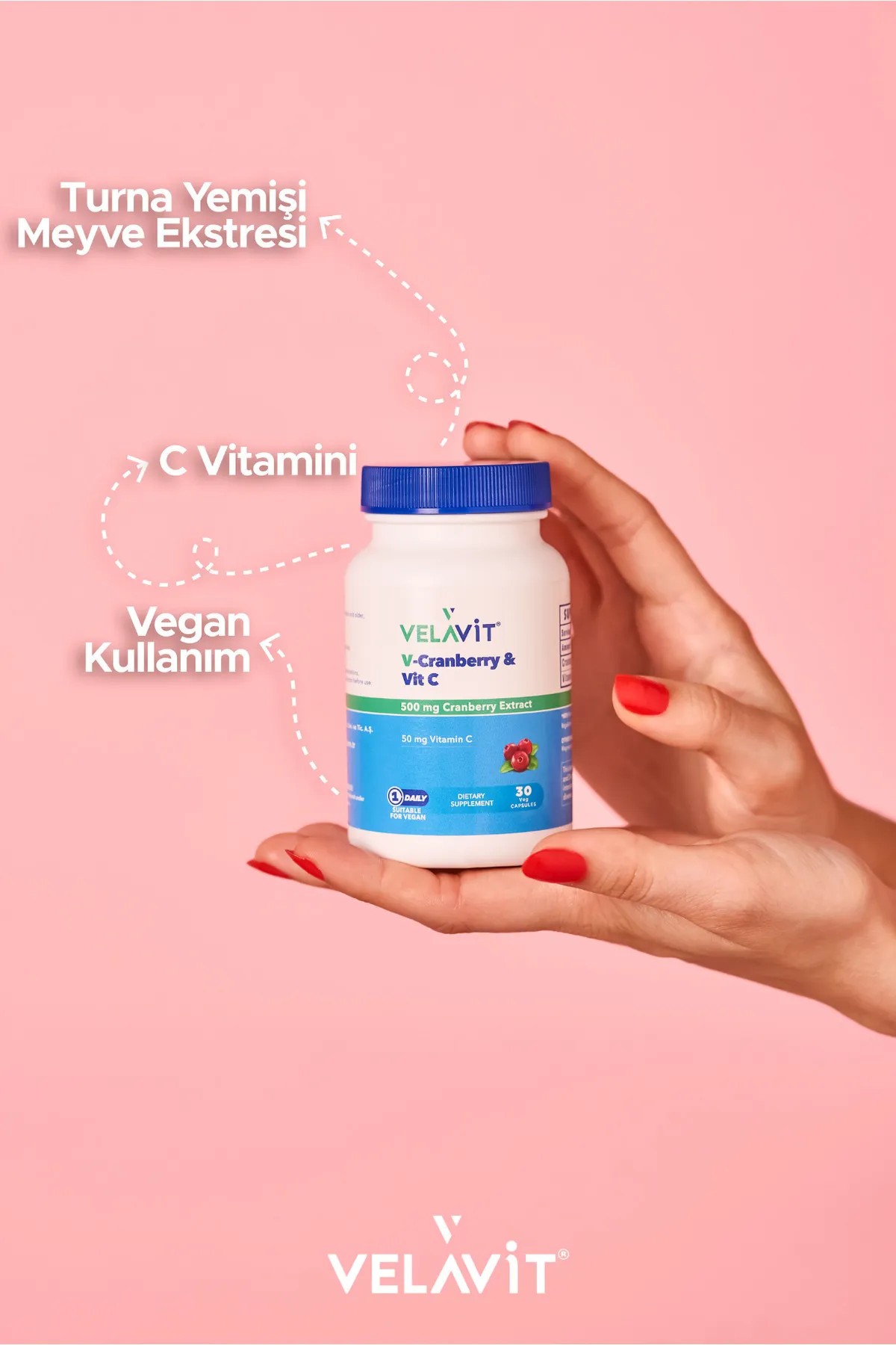Velavit V-Cranberry Vitamin C 30 Kapsül