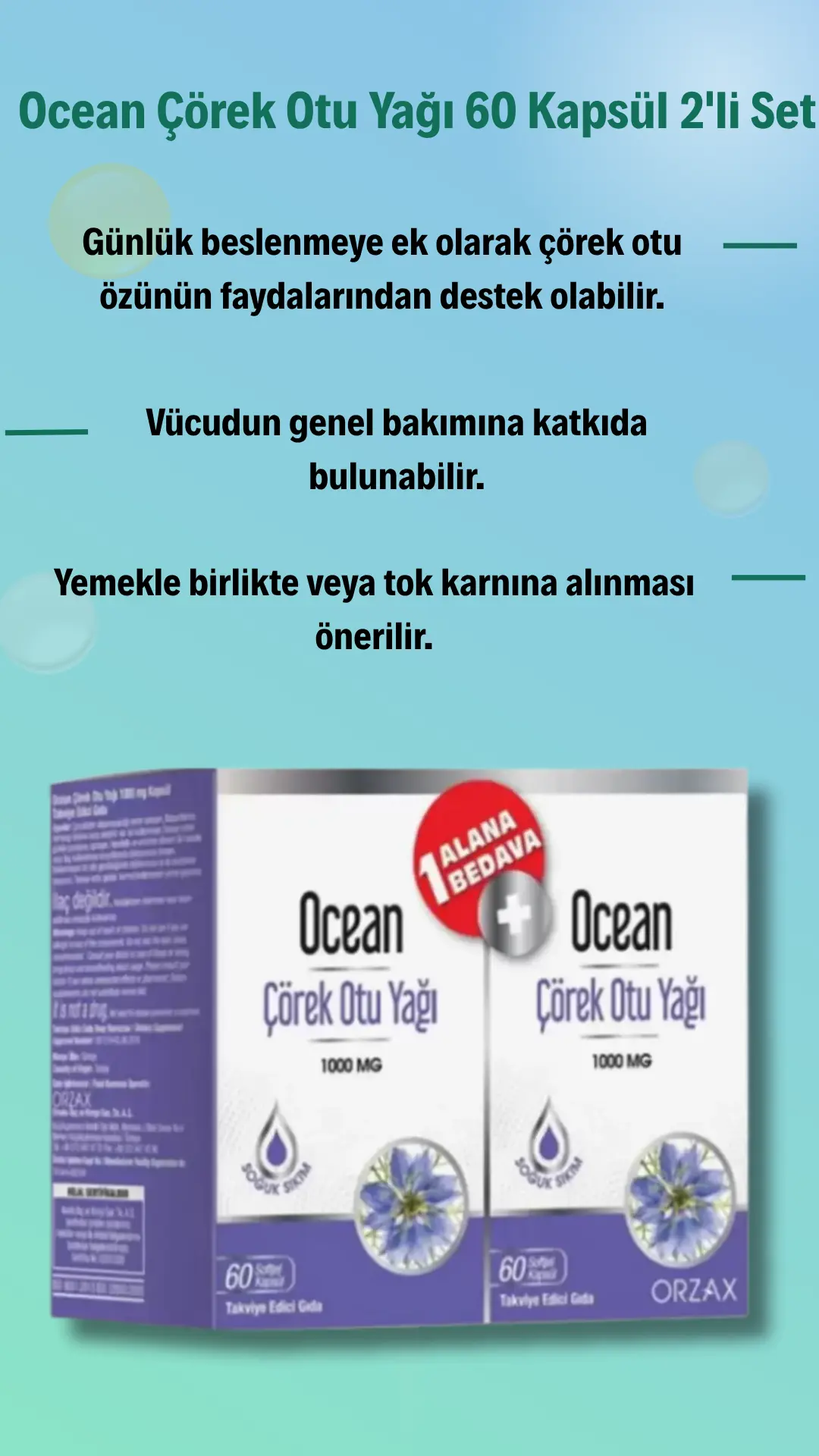 Ocean Çörek Otu Yağı 60 Kapsül 2'li Set Fiyatı ve Yorumları