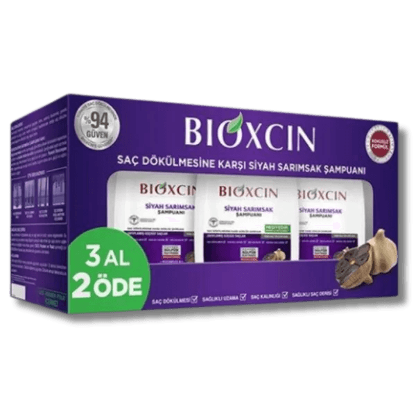 Bioxcin Saç Dökülmesine Karşı Siyah Sarımsak Şampuanı 300 ml - 3 al 2 öde