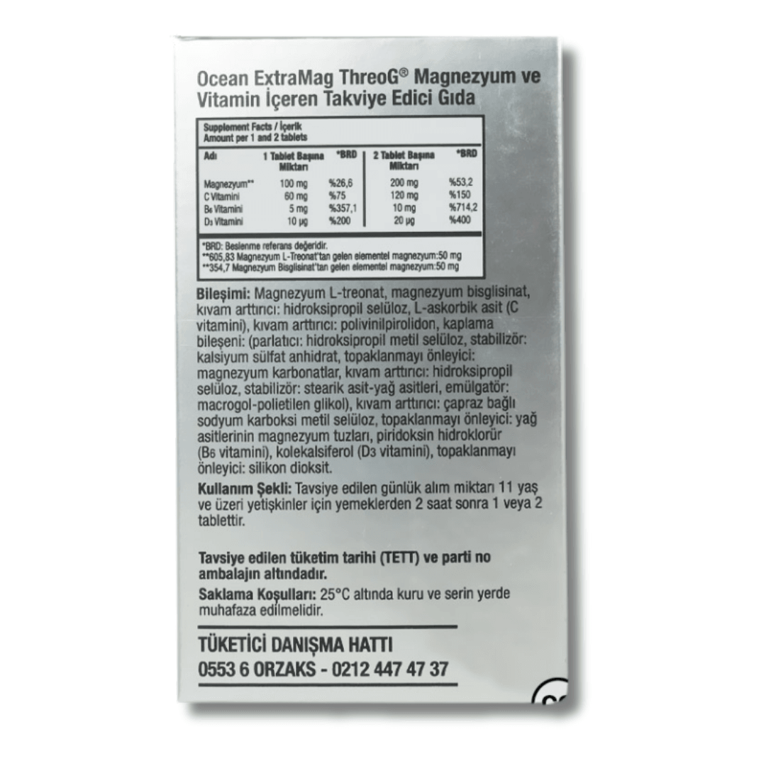 Ocean Extramag Threog Magnezyum 60 Tablet
