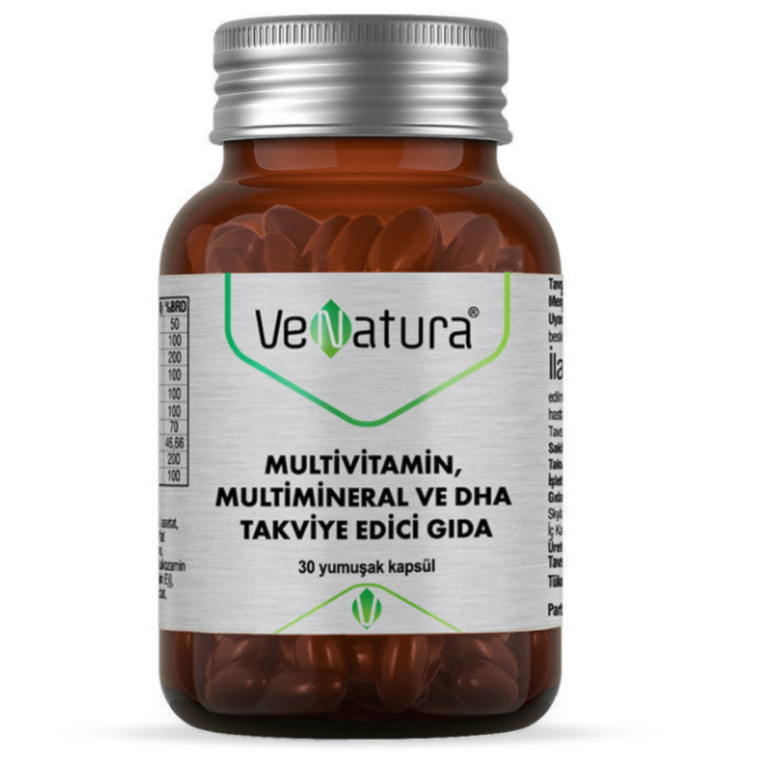 VeNatura Multivitamin, Multimineral ve DHA Takviye Edici Gıda 30 Yumuşak Kapsül