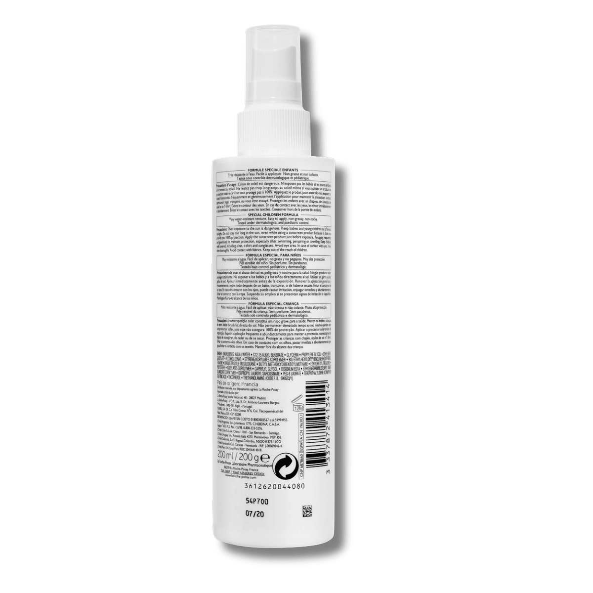 ANTHELIOS DERMO-PEDIATRICS INVISIBLE SPREY SPF50+/ UVA-PF 36 