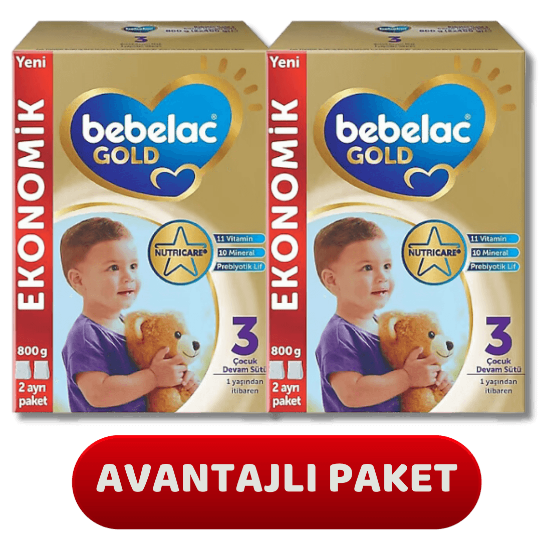 Bebelac Gold 3 Devam Sütü 800 Gram 1+ yaş - 2 adet