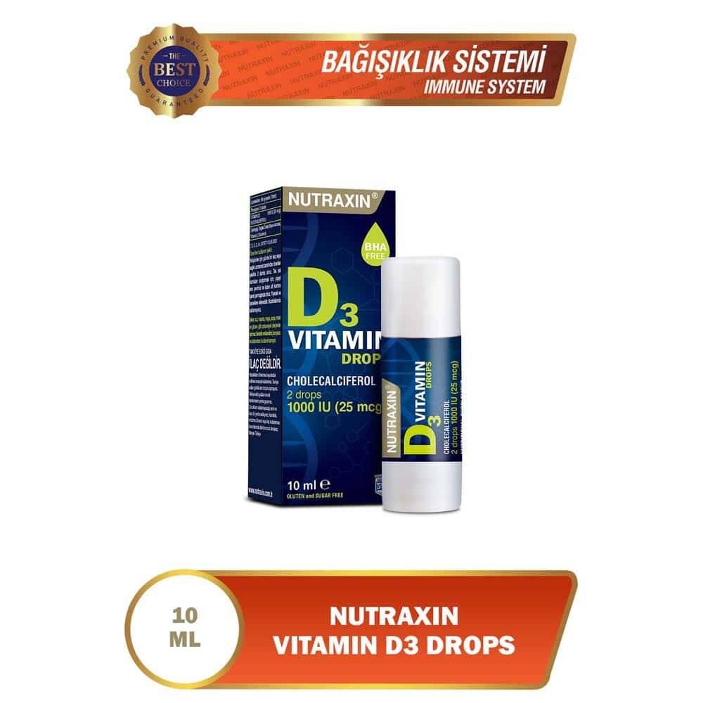 Nutraxin Vitamin D3 Takviye Edici Gıda Damla 10 ml