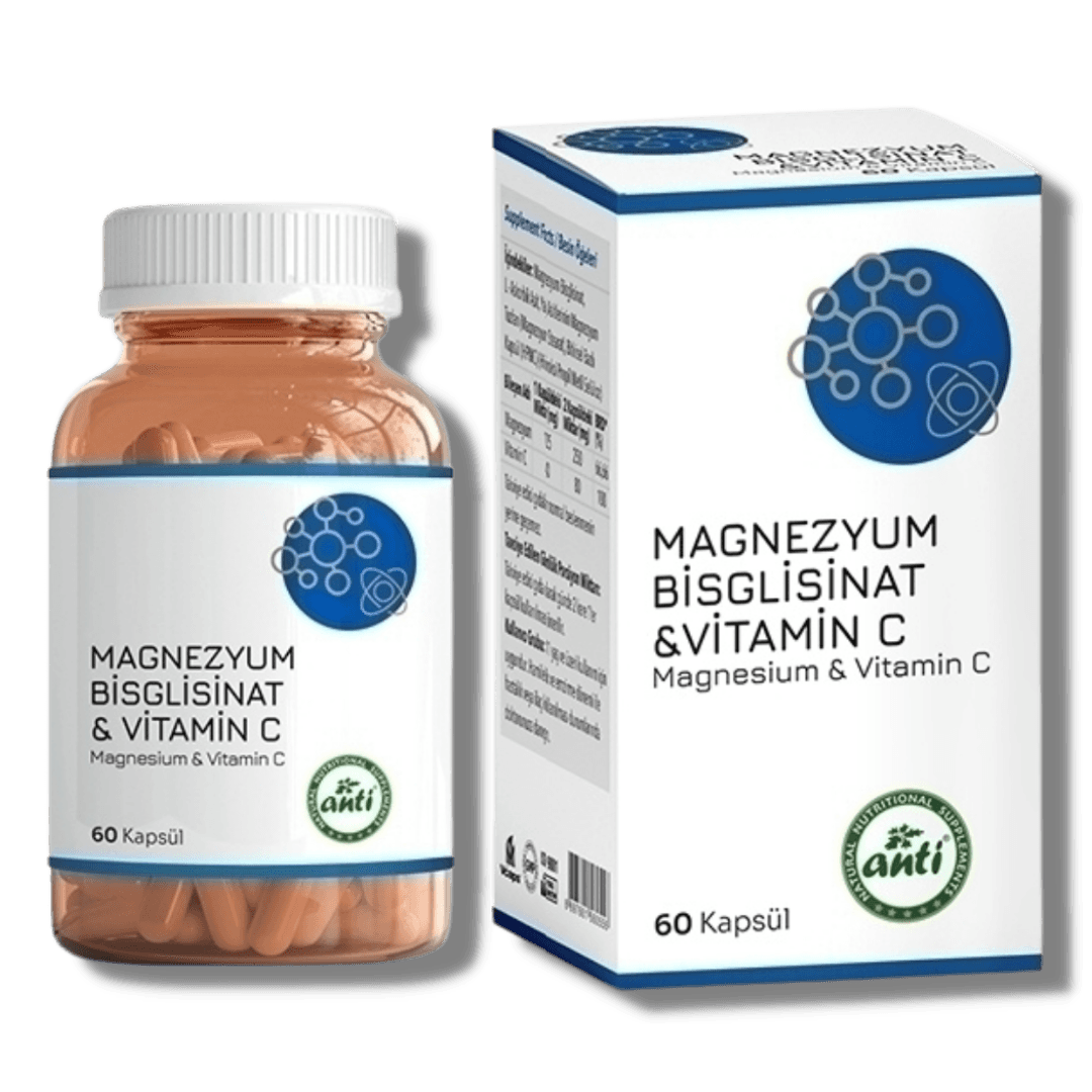 Anti Magnezyum Bisglisinat & Vitamin C 60 Kapsül