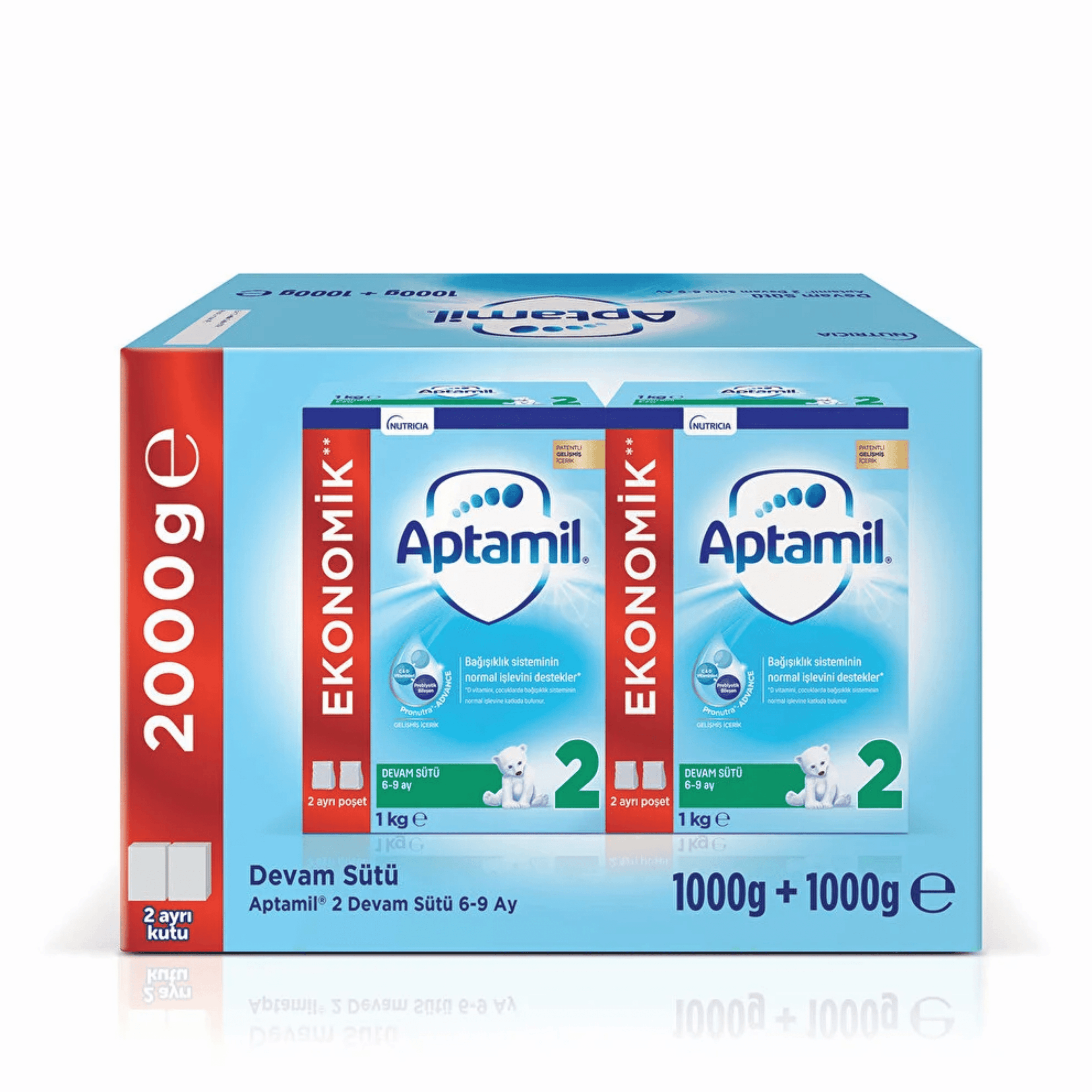 Aptamil 2 Devam Sütü 2'li Paket 2x1000 gr