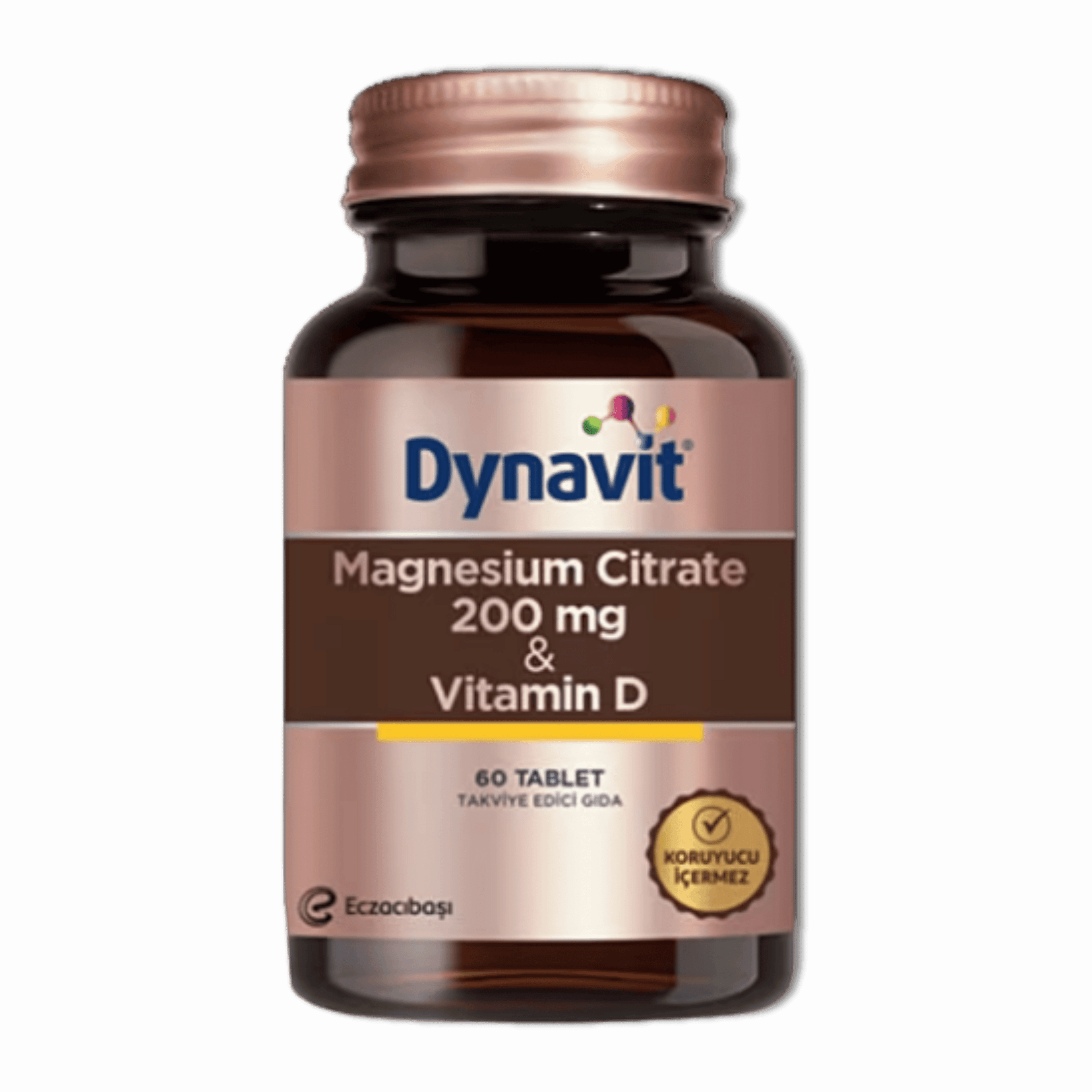 Eczacıbaşı Dynavit Magnesium Citrate 200 mg- Vitamin D Takviye Edici Gıda 60 Tablet