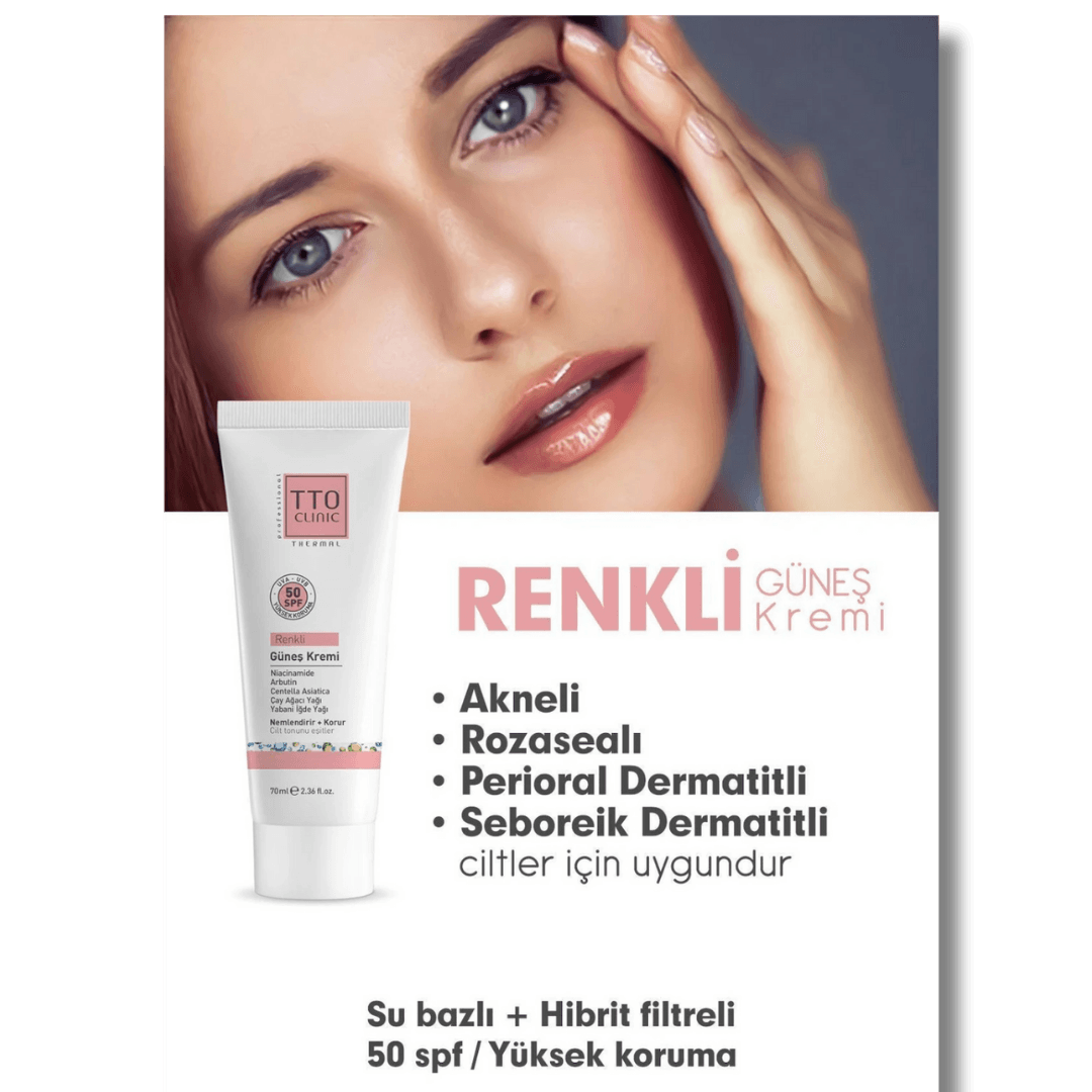 TTO CLINIC Renkli Güneş Koruyucu Krem 50 SPF 70 ml