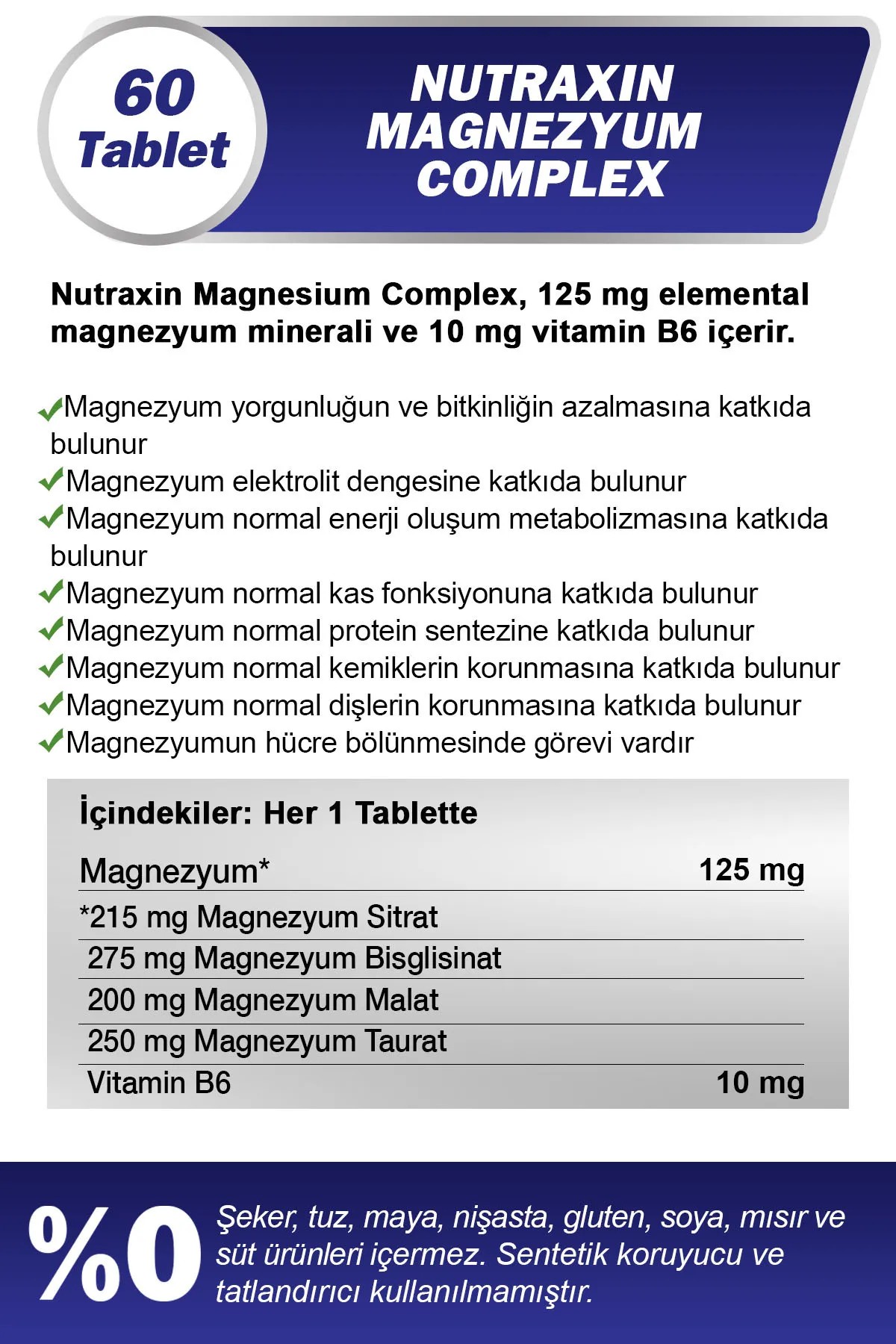 Nutraxin Magnesium Complex 60 Tablet