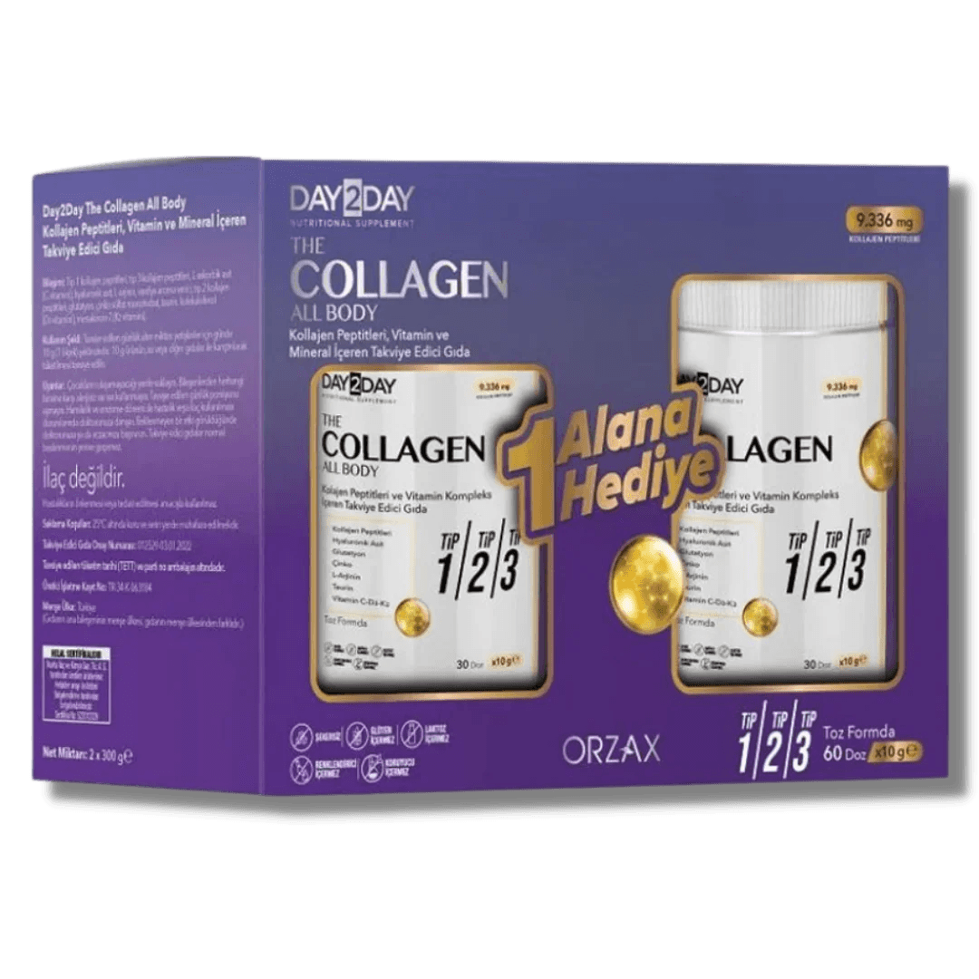 Day2Day The Collagen All Body 300 gr Toz Kolajen - 1+1 Hediyeli