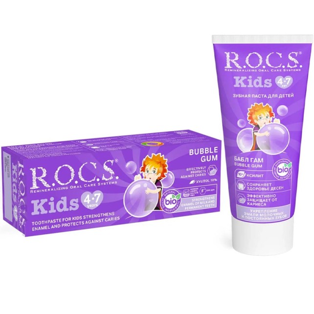 ROCS Kids - Meyveli Çocuk Diş Macunu (Balon Sakızı) 4-7 Yaş 35ml