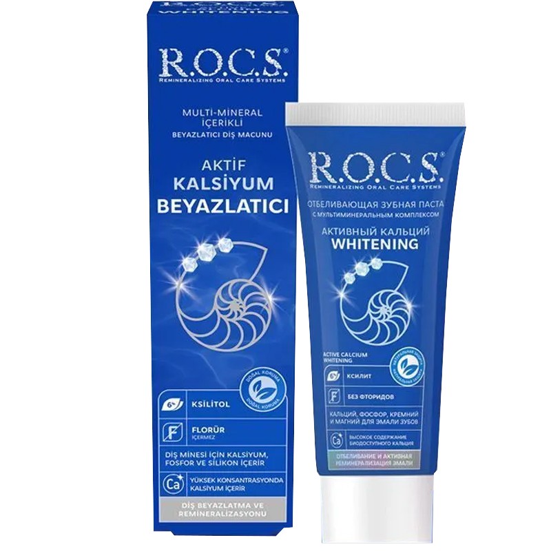Rocs Aktif Kalsiyum Beyazlatıcı Diş Macunu 75ml