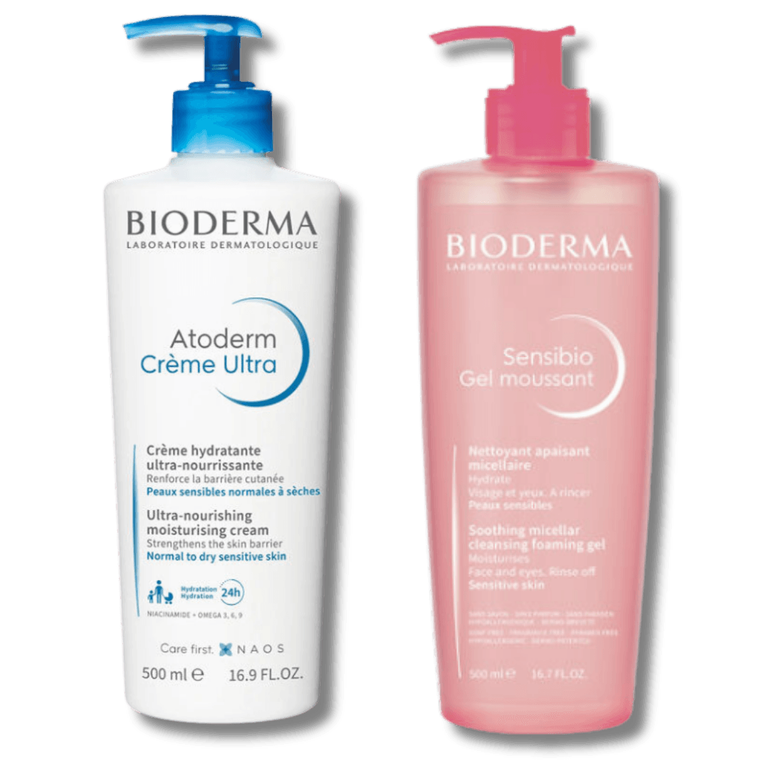 Bioderma Atoderm Krem Ultra 500 ml + Bioderma Sensibio Foaming Cilt Temizleme Jeli 500 ml