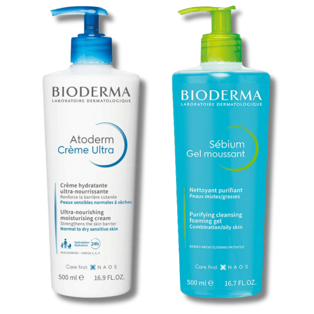 Bioderma Atoderm Krem Ultra 500 ml + Bioderma Sebium Foaming Cilt Temizleme Jeli 500 ml