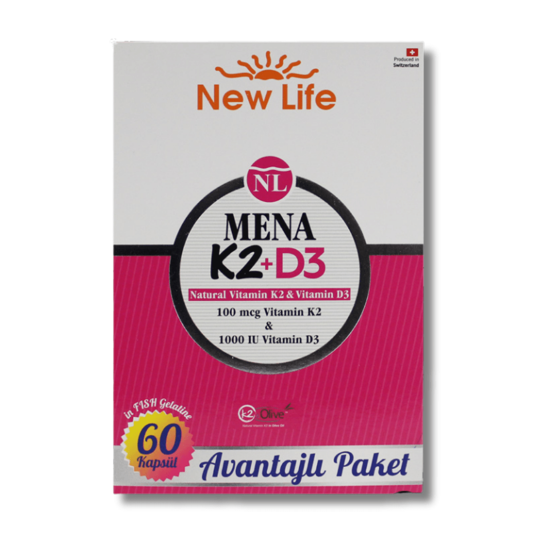 New Life Mena K2+D3 Takviye Edici Gıda 60 Kapsül