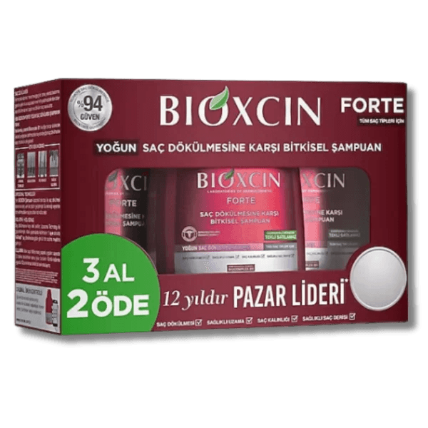 Bioxcin Forte Saç Dökülmesine Karşı Bakım Şampuanı 300 ml - 3 AL 2 ÖDE