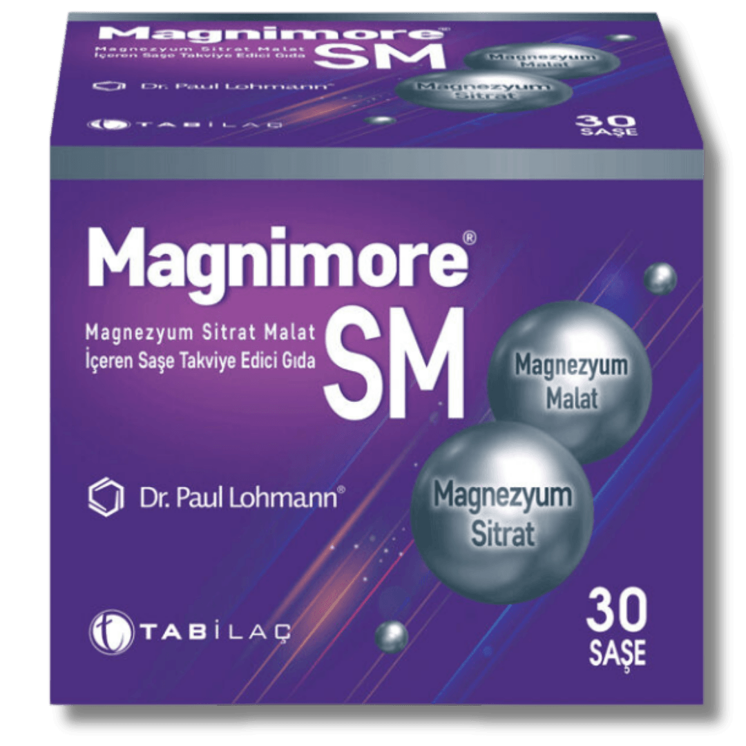 Magnimore SM Magnezyum Sitrat Malat Takviye Edici Gıda 30 Saşe