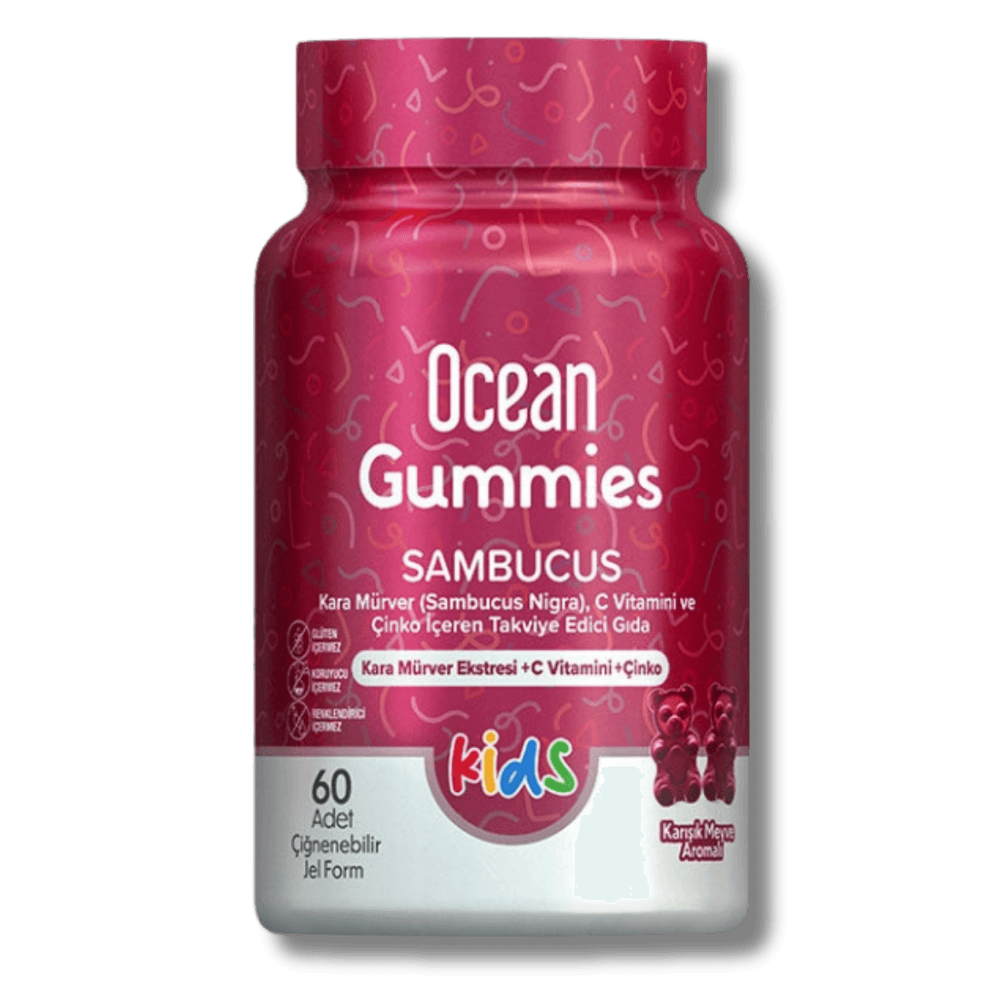 Orzax Ocean Gummies Sambucus Kids Takviye Edici Gıda 60 Adet Çiğnenebilir Jel Form