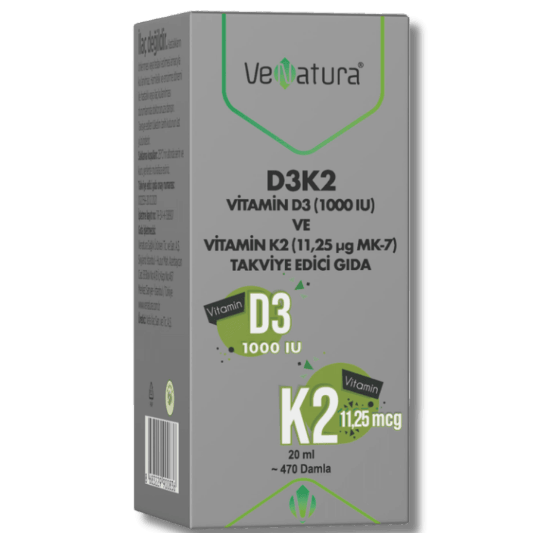 VeNatura D3K2 (11,25 mcg) Takviye Edici Gıda 20 ml