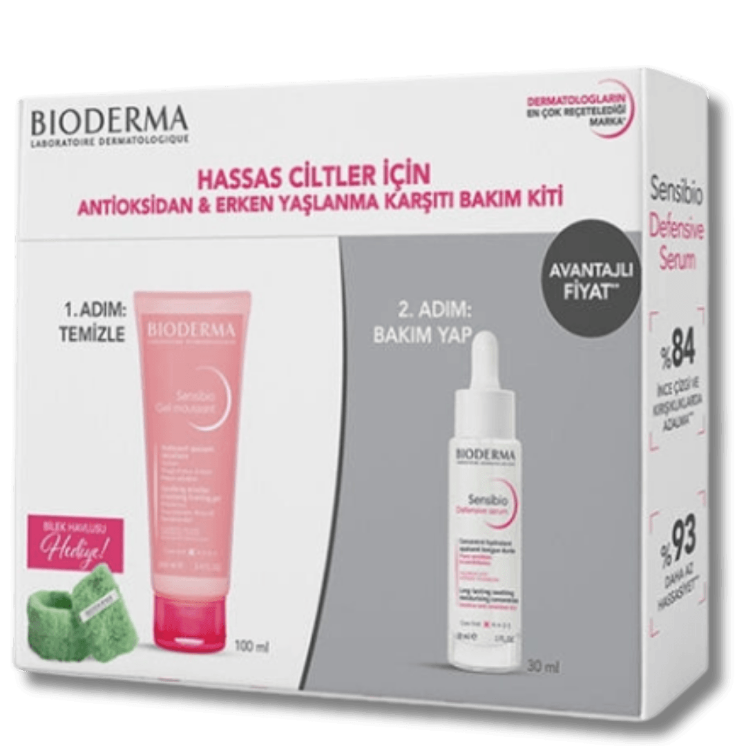 Bioderma Hassas Ciltler İçin Erken Yaşlanma Karşıtı Bakım Kiti (Bilek Havlusu Hediyeli)