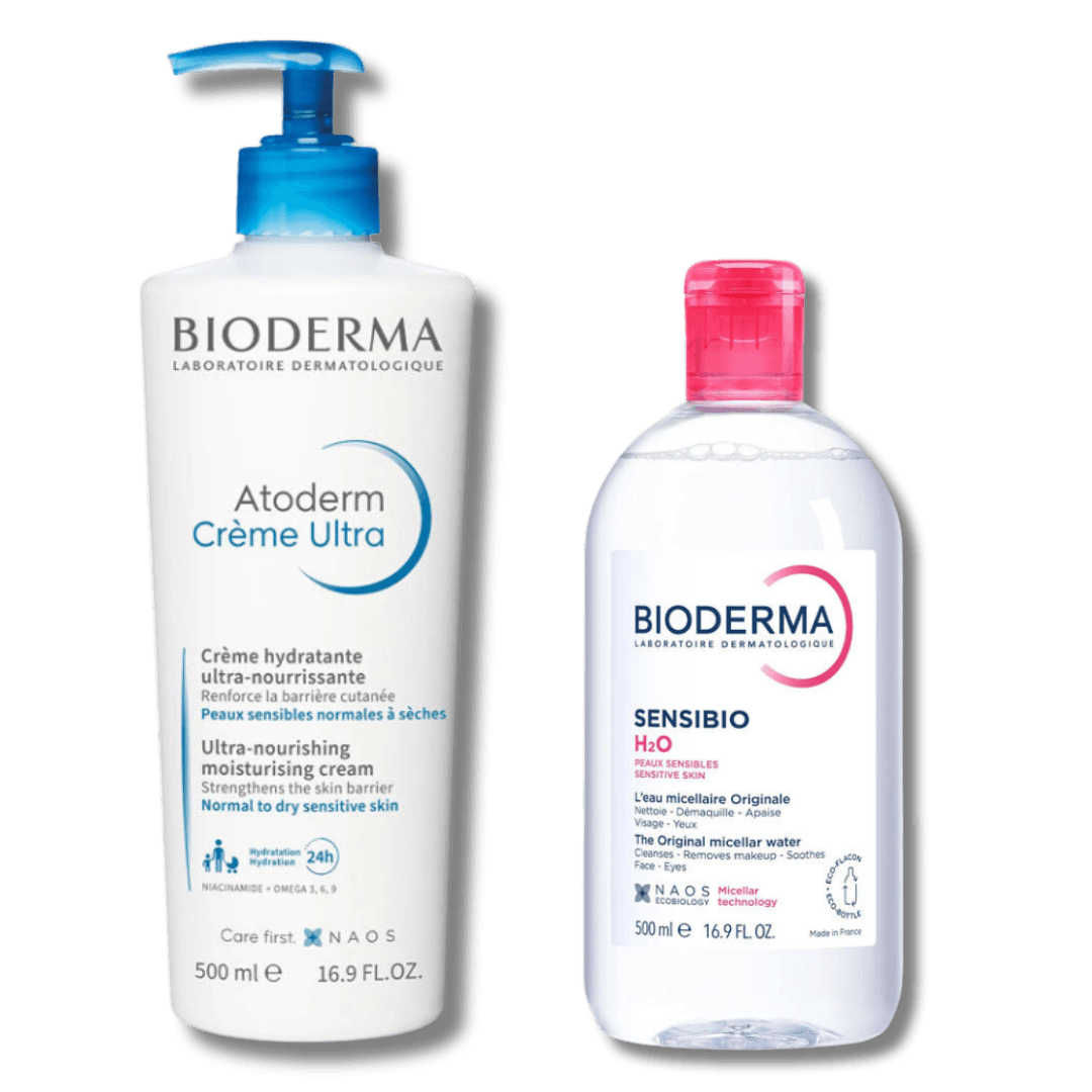 Bioderma Atoderm cream ultra 500 ml +Bioderma Sensibio H2O Yüz ve Makyaj Temizleme Suyu 500 ml