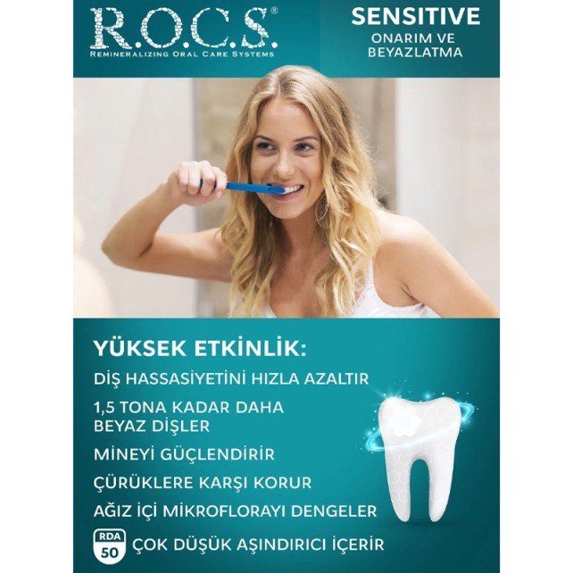 Rocs Sensitive Repair & Whitening - Beyazlatıcı Diş Macunu 75ml -