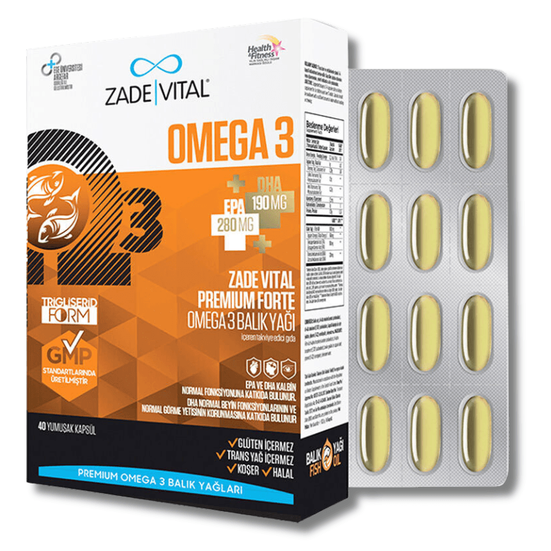 Zade Vital Omega 3 Forte Balık Yağı 40 Yumuşak Kapsül