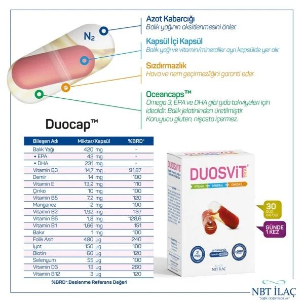 NBT Life Duosvit DHA Takviye Edici Gıda 30 Kapsül