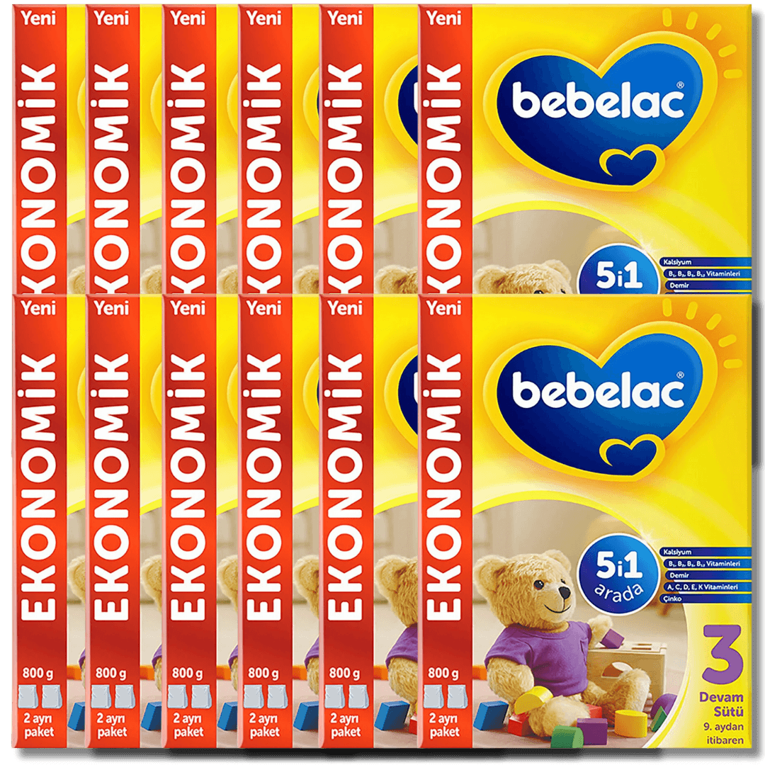 Bebelac 3 800 gr 9-12 Ay Devam Sütü - 12 adet