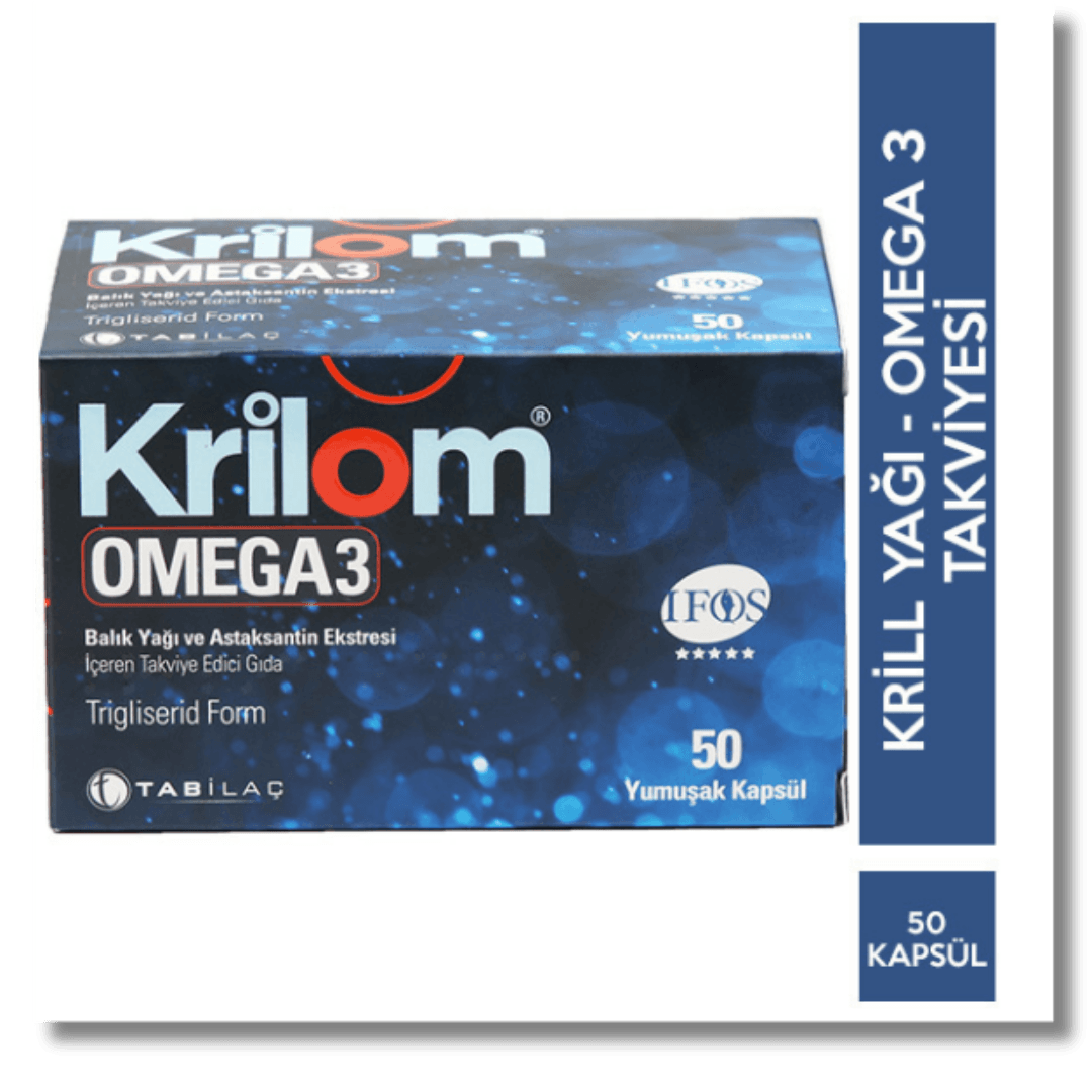 Krilom Omega 3 Balık yağı ve Astaksantin 50 Kapsül