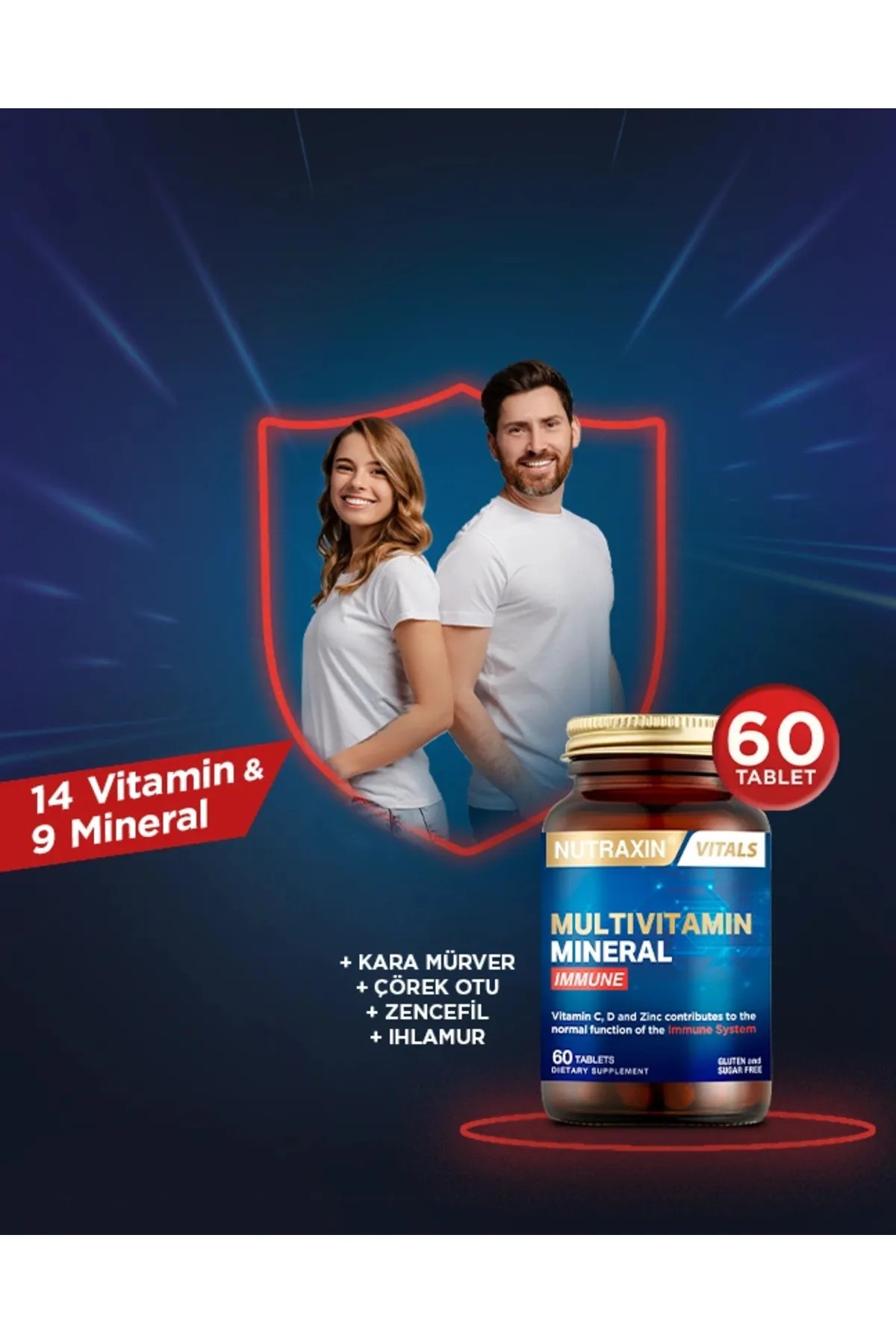 Nutraxin Multivitamin Mineral Immune 60 Tablet