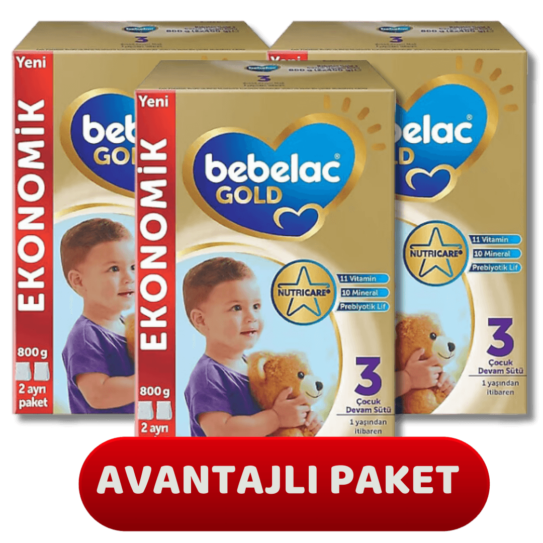 Bebelac Gold 3 Devam Sütü 800 Gram 1+ yaş - 3 adet
