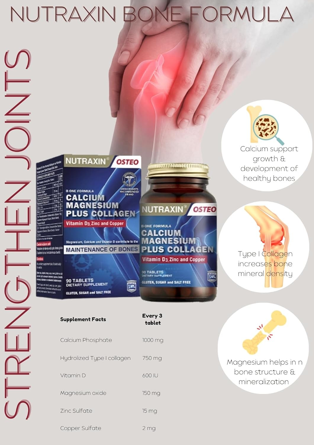 Nutraxin Osteo B-One Formula Type I Collagen 90 Tablet 129 g